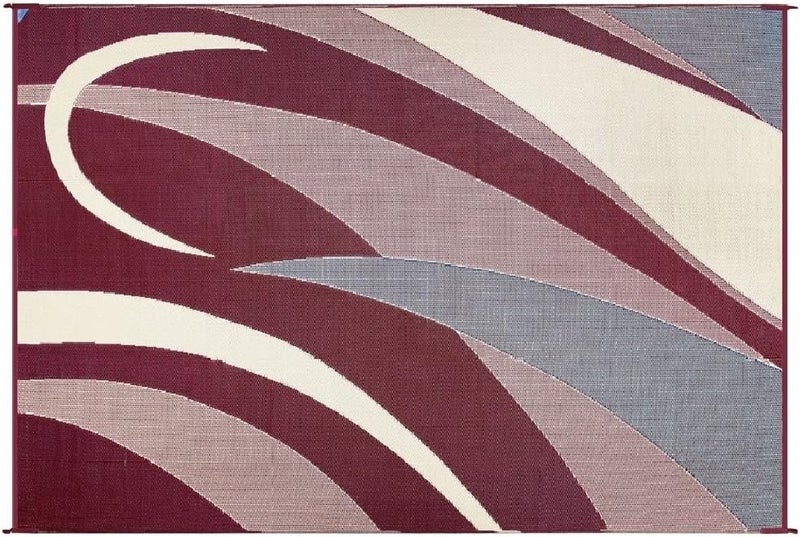 Stylish Camping GA5 Burgundy/Black 8-Feet x 12-Feet Graphic Reversible Mat - Image 3